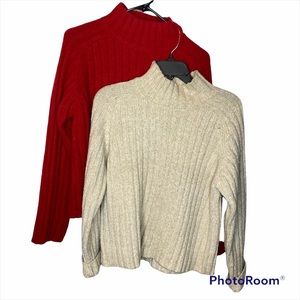 Vintage Limited 90s chunky ribbed mockneck M